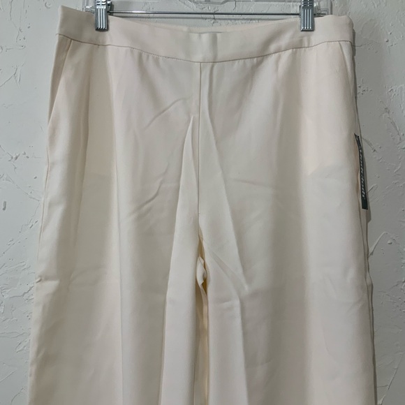 ModCloth Business Officewear High Waisted Wide-Leg Cream Trousers Pants Sz 14 - Picture 7 of 14